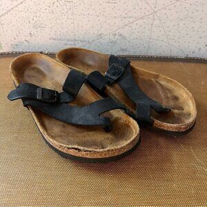 EUC! Naot Black Suede Leather Tahoe Slide Sandal Size 39